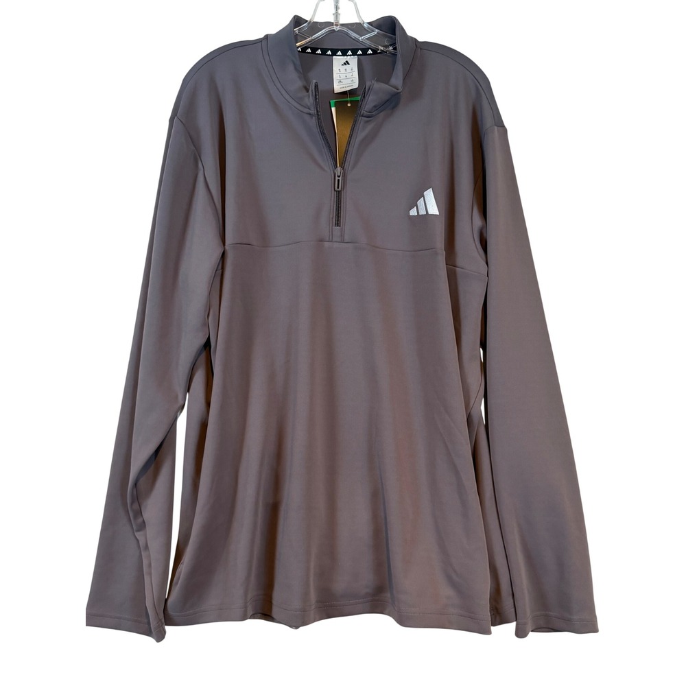Adidas Mens M 1/4 Zip Layer Pullover Grey Strata •XL• Activewear Top Gorpcore